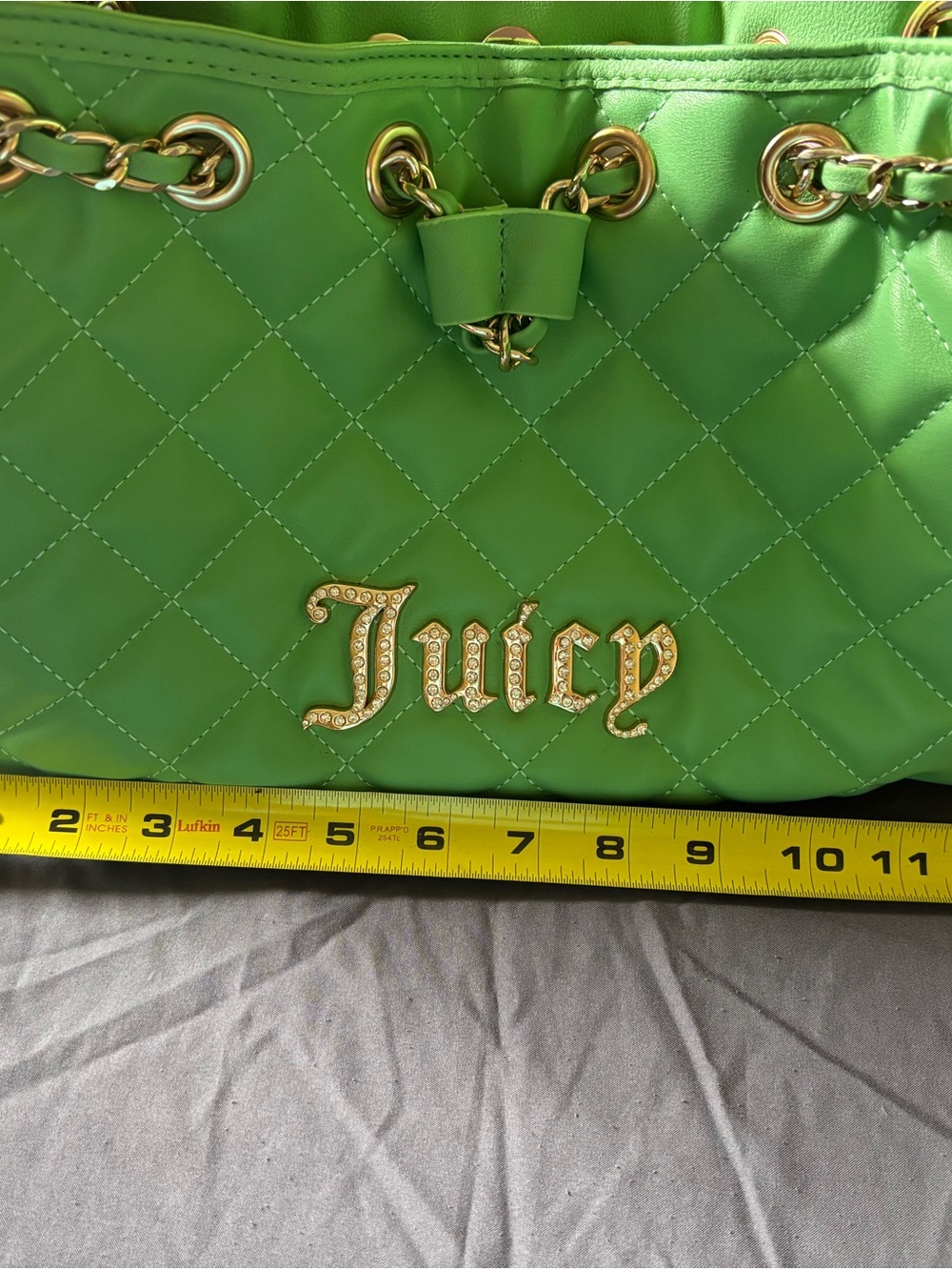 Juicy Couture Lime Green Quilted Chain-Handle Shoulder Bag - Picture 5 of 8